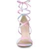 imageAllegra K Womens Tie Dye Lace Up Stiletto Heel SandalsBlue Pink