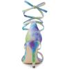 imageAllegra K Womens Tie Dye Lace Up Stiletto Heel SandalsGreen Blue