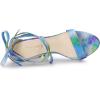 imageAllegra K Womens Tie Dye Lace Up Stiletto Heel SandalsGreen Blue