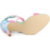 imageAllegra K Womens Tie Dye Lace Up Stiletto Heel SandalsGreen Pink