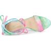 imageAllegra K Womens Tie Dye Lace Up Stiletto Heel SandalsGreen Pink