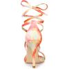 imageAllegra K Womens Tie Dye Lace Up Stiletto Heel SandalsOrange