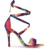 imageAllegra K Womens Tie Dye Lace Up Stiletto Heel SandalsPurple