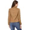 imageAllegra K Womens TurnDown Collar Flap Pockets Snap Button Faux Suede JacketBrown