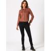 imageAllegra K Womens TurnDown Collar Flap Pockets Snap Button Faux Suede JacketCaramel