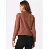 imageAllegra K Womens TurnDown Collar Flap Pockets Snap Button Faux Suede JacketCaramel