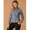 imageAllegra K Womens TurnDown Collar Flap Pockets Snap Button Faux Suede JacketGray