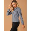 imageAllegra K Womens TurnDown Collar Flap Pockets Snap Button Faux Suede JacketGray