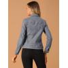 imageAllegra K Womens TurnDown Collar Flap Pockets Snap Button Faux Suede JacketGray