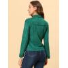 imageAllegra K Womens TurnDown Collar Flap Pockets Snap Button Faux Suede JacketGreen