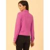 imageAllegra K Womens TurnDown Collar Flap Pockets Snap Button Faux Suede JacketHot Pink