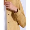 imageAllegra K Womens TurnDown Collar Flap Pockets Snap Button Faux Suede JacketLight Yellow