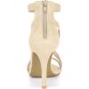 imageAllegra K Womens Zipper Ankle Strap Stiletto Heel SandalsBeige