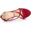 imageAllegra K Womens Zipper Ankle Strap Stiletto Heel SandalsRed