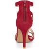 imageAllegra K Womens Zipper Ankle Strap Stiletto Heel SandalsRed
