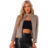 imageAllegra K Cropped Fleece Jacket for Womens Zip Up Faux Fur JacketKhaki