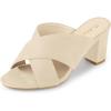 imageAllegra K Womens Crisscross Strap Block Heel Slide SandalsBeige