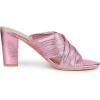 imageAllegra K Womens Crisscross Strap Slip on Block Heel Slide SandalsHot Pink