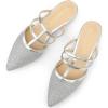 imageAllegra K Womens Glitter Pointed Toe Flat MulesSilver