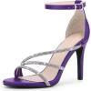 imageAllegra K Womens Open Toe Rhinestone Strappy Stiletto Heels SandalsPurple