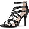 imageAllegra K Womens Open Toe Strappy Stiletto Heel Lace Up SandalsBlack