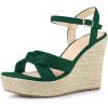 imageAllegra K Womens Platform Slingback Espadrille Wedge Heel SandalsDark Green