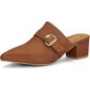 imageAllegra K Womens Pointed Toe Block Heel Brown Mules Shoes 10 M US