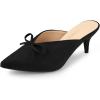 imageAllegra K Womens Pointed Toe Mid Slides Heel MulesBlack