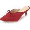 imageAllegra K Womens Pointed Toe Mid Slides Heel MulesRed