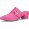 imageAllegra K Womens Pointed Toe Slip on Block Heel Sandals MulesPink