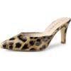 imageAllegra K Womens Pointed Toe Stiletto Heels Slide MulesLeopard