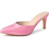 imageAllegra K Womens Pointed Toe Stiletto Heels Slide MulesPink