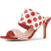 imageAllegra K Womens Polka Dots Stiletto Heel Slides SandalsRed