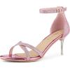 imageAllegra K Womens Sparkly Glitter Ankle Straps Stiletto Clear Heels SandalsPink