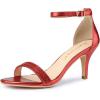 imageAllegra K Womens Stiletto Heels Rhinestone Ankle Strap SandalsRed