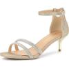 imageAllegra K Womens Stiletto Kitten Heels Glitter Heel SandalsGold