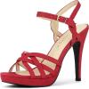 imageAllegra K Womens Strappy Platform Heels Stiletto Heel SandalsRed