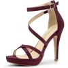imageAllegra K Womens Strappy Platform Stiletto Heels SandalsBurgundy