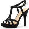 imageAllegra K Womens T Strap Slingback Platform Stiletto Heel SandalsBlack