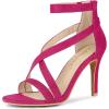 imageAllegra K Womens Zipper Ankle Strap Stiletto Heel SandalsHot Pink
