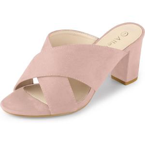 imageAllegra K Womens Crisscross Strap Block Heel Slide SandalsPink