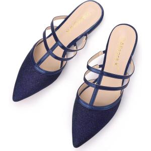 imageAllegra K Womens Glitter Pointed Toe Flat MulesDeep Blue