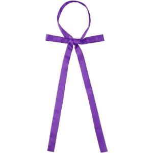 imageAllegra K Womens Long Self Tie Solid Color Ribbon Bowknot Neckwear Cosplay Elegant Neck BowtiePurple