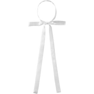 imageAllegra K Womens Long Self Tie Solid Color Ribbon Bowknot Neckwear Cosplay Elegant Neck BowtieWhite
