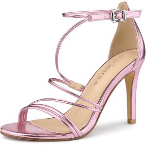 imageAllegra K Womens Party Strappy Stiletto High Heels SandalsPink