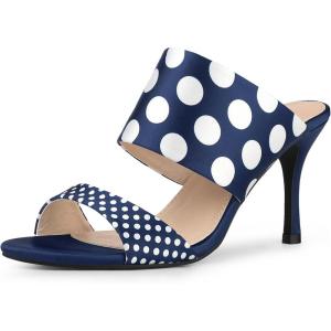 imageAllegra K Womens Polka Dots Stiletto Heel Slides SandalsRoyal Blue
