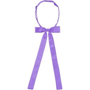 imageAllegra K Womens PreTied Adjustable String Bow Tie with Long Ribbon Solid Color Uniform BowtiesLight Purple