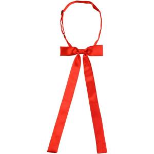 imageAllegra K Womens PreTied Adjustable String Bow Tie with Long Ribbon Solid Color Uniform BowtiesRed