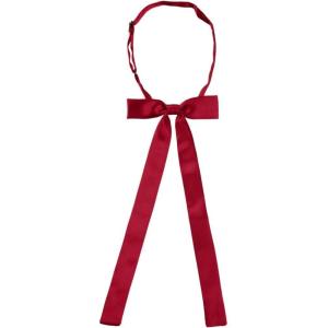 imageAllegra K Womens PreTied Adjustable String Bow Tie with Long Ribbon Solid Color Uniform BowtiesRose Red