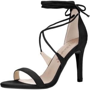 imageAllegra K Womens Stiletto Heel Laceup SandalsBlack